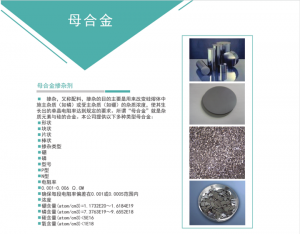 直拉單晶，多晶鑄錠摻雜用高純度母合金